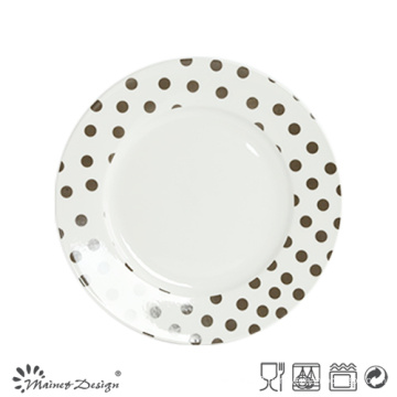 7.5inch White Porcelain with Decal DOT Salad Plate